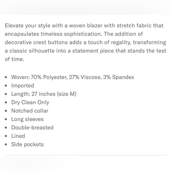 Karen Kane navy blue jacket with brass buttons. Size Medium. NWT. - Picture 5 of 5